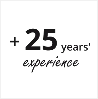 + 25 years' experience